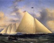 The Sloop Maria Racing the Schooner Yacht America - 詹姆斯·E·巴特斯沃思